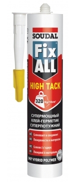Клей - Герметик Soudal Fix All Hight Tack Гибридный 290 мл белый (12шт.) 119129